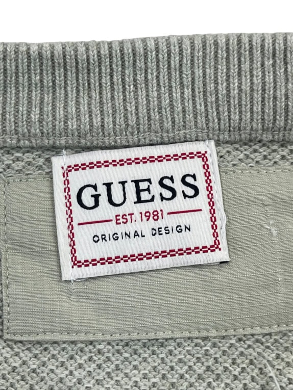 Guess Πλεκτή Μπλούζα Λεπτή Knit Γκρι Unisex XL