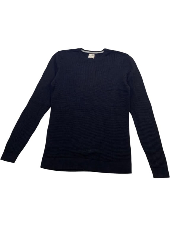 GUESS ΠΛΕΚΤΗ ΜΠΛΟΥΖΑ WAFFLE KNIT ORIGINAL DESIGN ΜΑΥΡΟ ΑΝΔΡΙΚΗ L