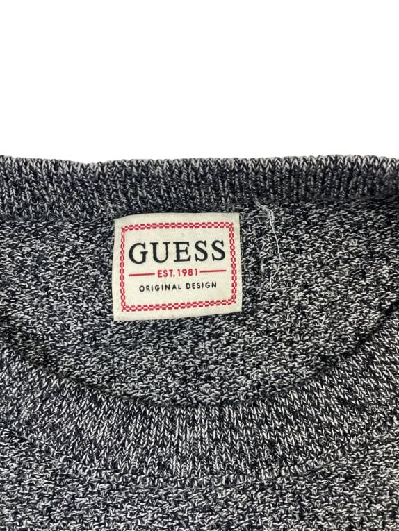 GUESS Maglione lavorato a maglia melange grigio da uomo L