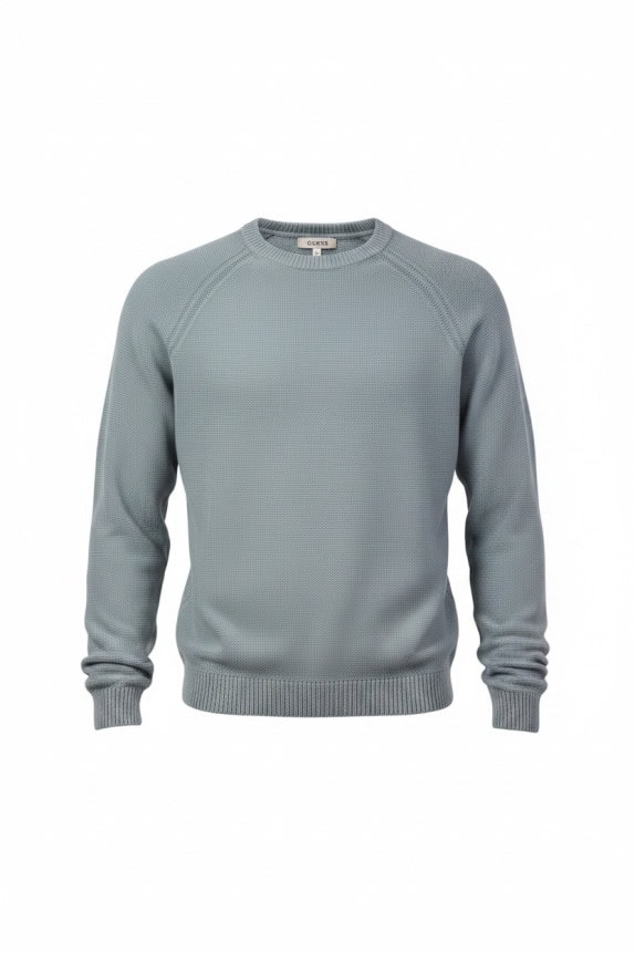 GUESS ΠΛΕΚΤΟ ΠΟΥΛΟΒΕΡ MINIMAL ΑΝΟΙΧΤΟ ΓΚΡΙ UNISEX PRE OWNED L