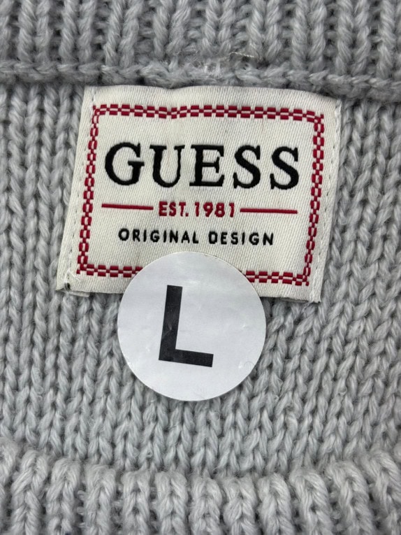 GUESS ΠΛΕΚΤΟ ΠΟΥΛΟΒΕΡ MINIMAL ΑΝΟΙΧΤΟ ΓΚΡΙ UNISEX PRE OWNED L
