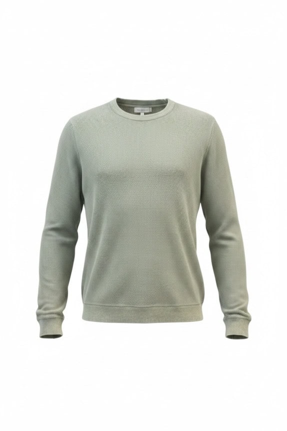 GUESS ΠΛΕΚΤΟ ΠΟΥΛΟΒΕΡ MINIMAL ΑΠΑΛΟ ΠΡΑΣΙΝΟ ΑΝΤΡΙΚΟ PRE OWNED L
