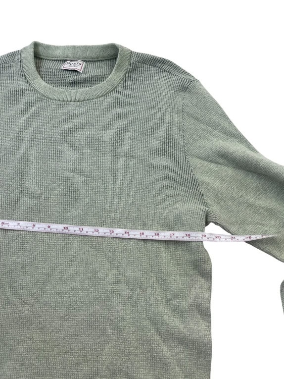 GUESS ΠΛΕΚΤΟ ΠΟΥΛΟΒΕΡ MINIMAL ΑΠΑΛΟ ΠΡΑΣΙΝΟ ΑΝΤΡΙΚΟ PRE OWNED L