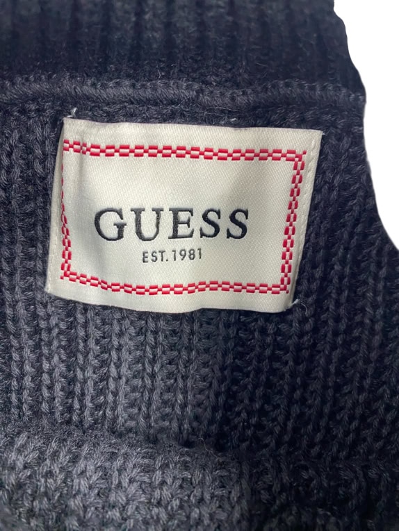 Guess dolcevita in maglia casual tinta unita nero da uomo L