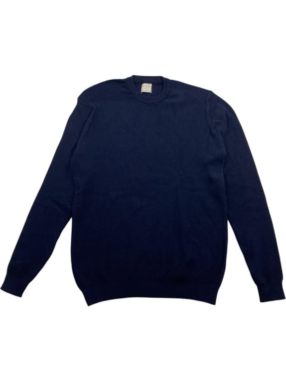 GUESS Πουλόβερ Ριμπ Πλέξη Original Design Μπλε Σκούρο Ανδρικό Large