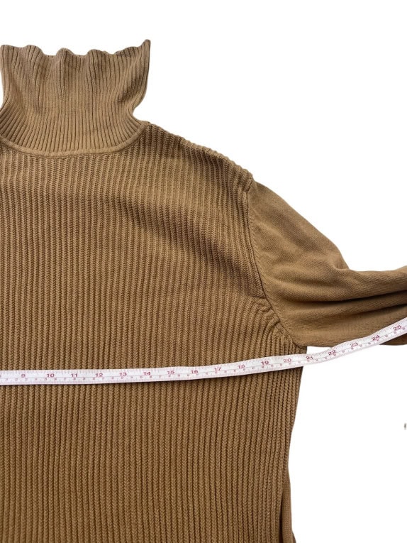 GUESS TURTLENECK SWEATER MINIMAL CAMEL WOMEN PRE OWNED L