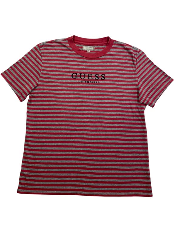 GUESS T-SHIRT ΡΙΓΕ LOGO ΚΟΚΚΙΝΟ/ΓΚΡΙ ΑΝΔΡΙΚΟ M