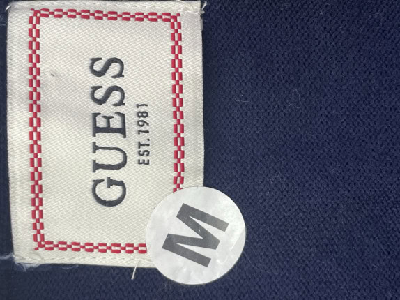 GUESS KNIT CARDIGAN BUTTON UP NAVY MENS PRE OWNED M