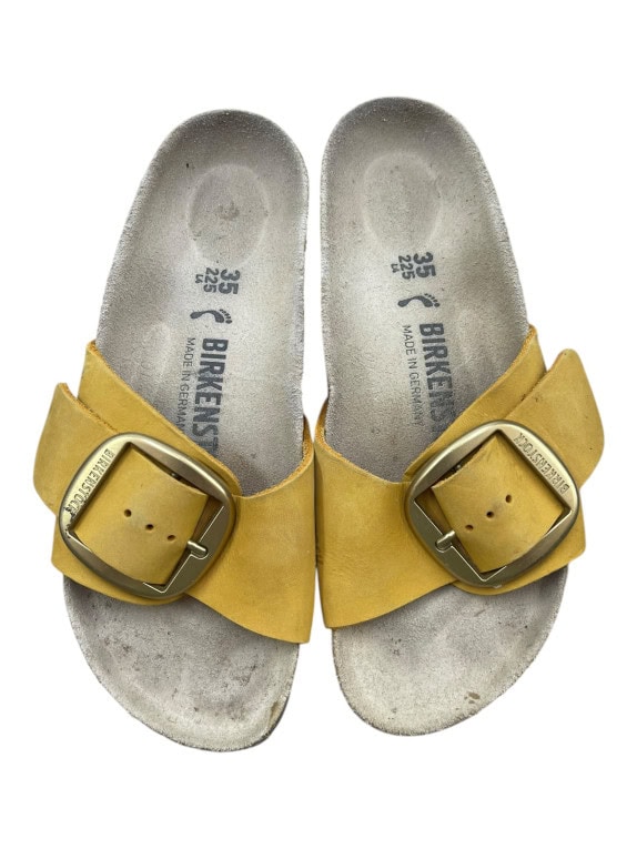 Γυναικείες Παντόφλες Birkenstock Madrid Κίτρινες Δερμάτινες Νο35