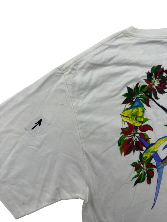 Guy Harvey T-Shirt Vintage Pocket Logo White Men’s L