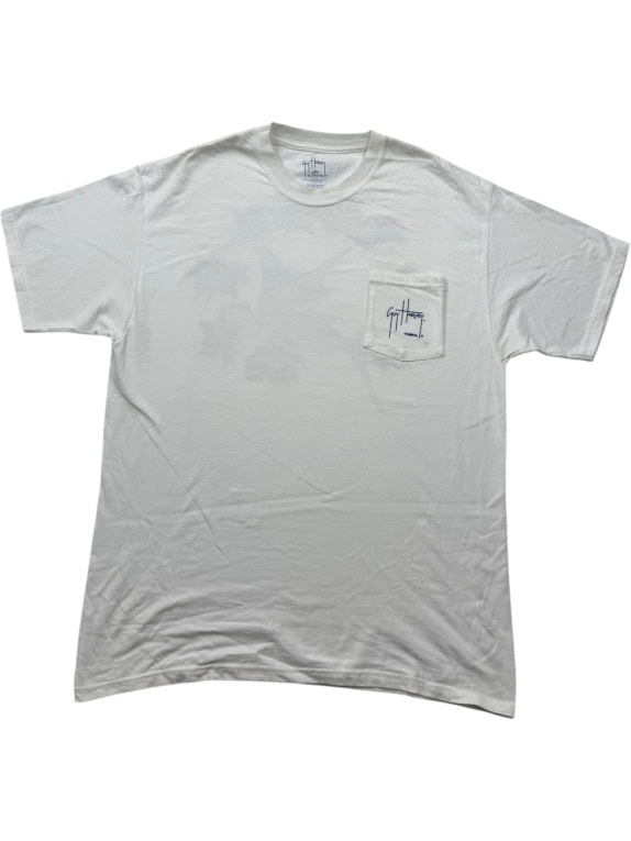 Guy Harvey T-Shirt Vintage Pocket Logo White Men’s L
