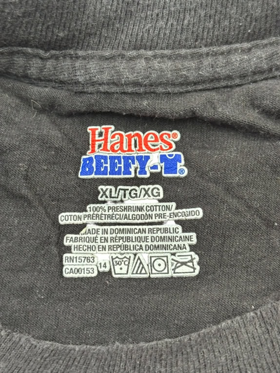 HANES BEEFY T GRAPHIC TEE ΞΕΘΩΡΙΑΣΜΕΝΟ ΜΑΥΡΟ UNISEX PRE OWNED XL