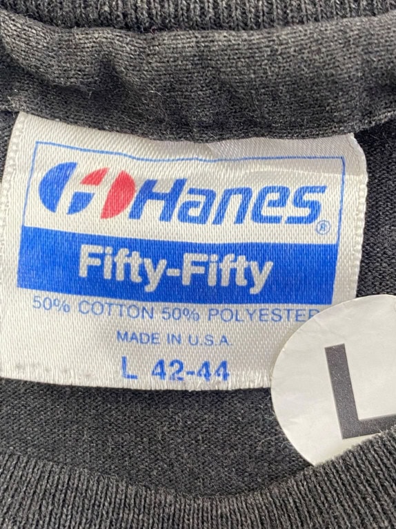 HANES GRAPHIC TEE VINTAGE FADED BLACK MENS PRE OWNED L
