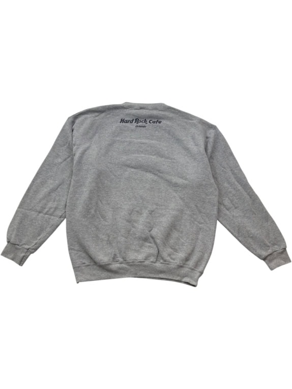 HARD ROCK CAFE FELPA GIROCOLLO RICAMATO GREY UNISEX PRE OWNED L
