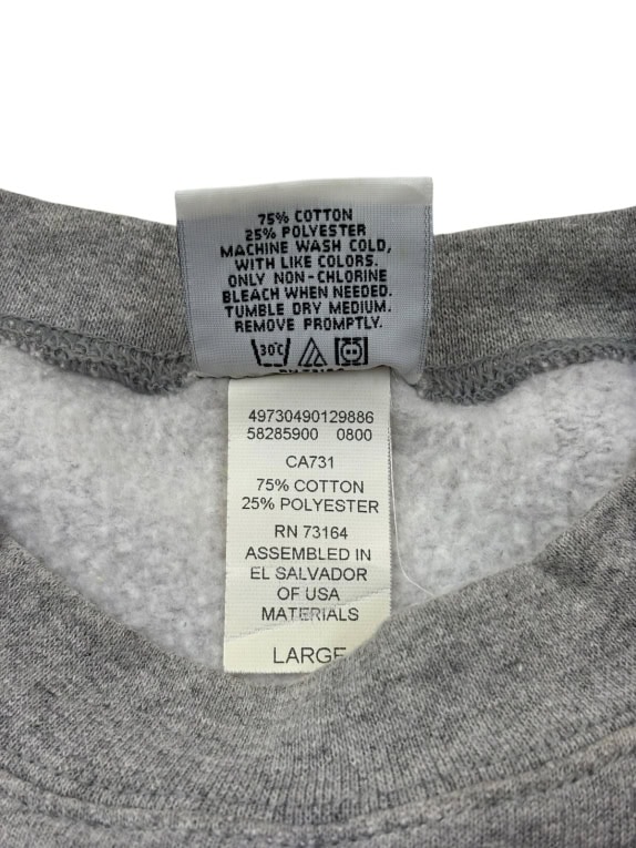 HARD ROCK CAFE FELPA GIROCOLLO RICAMATO GREY UNISEX PRE OWNED L