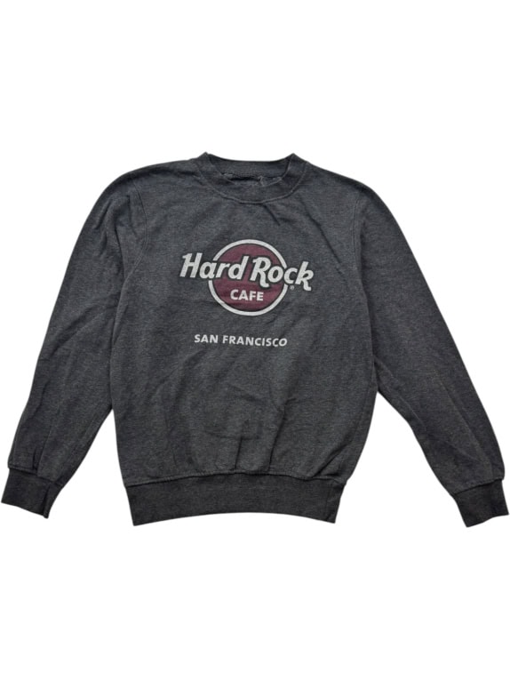 HARD ROCK CAFE CREWNECK GRAPHIC CHARCOAL UNISEX PRE OWNED S