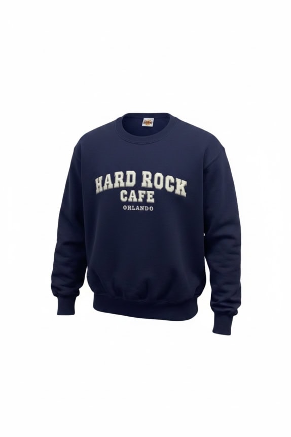 HARD ROCK CAFE CREWNECK VINTAGE NAVY UNISEX PRE OWNED M