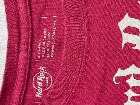 HARD ROCK CAFE WOMENS GRAPHIC T SHIRT RED PRE OWNED XXL