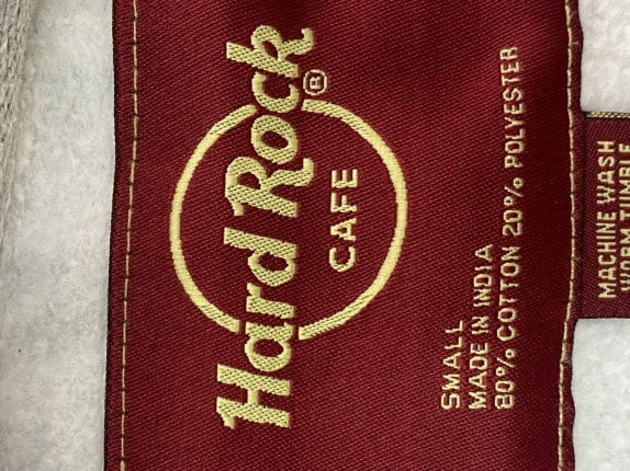 HARD ROCK CAFE HOODIE GRAPHIC GREY MEN PRE OWNED S