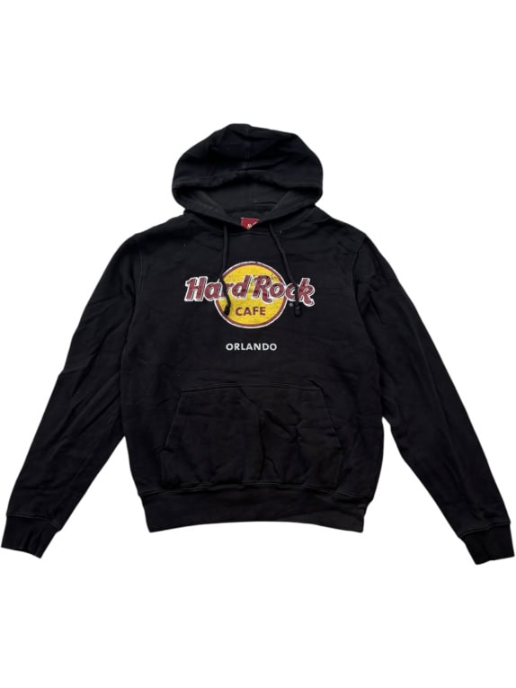 HARD ROCK CAFE HOODIE GRAPHIC BLACK UNISEX PRE OWNED M