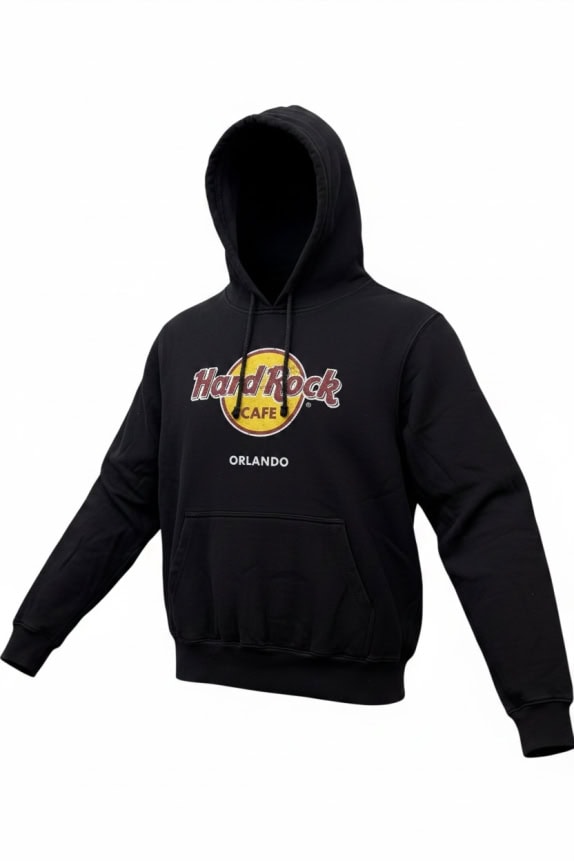 HARD ROCK CAFE HOODIE GRAPHIC ΜΑΥΡΟ UNISEX PRE OWNED M