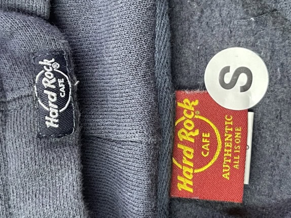 HARD ROCK CAFE HOODIE GRAPHIC NAVY UNISEX PRE OWNED S