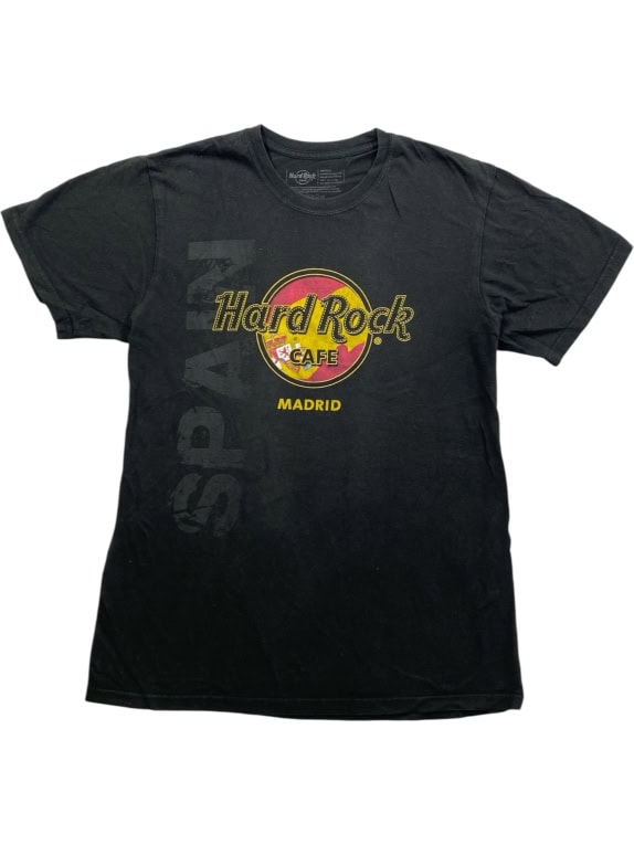 HARD ROCK CAFE T-SHIRT VINTAGE LOGO MADRID NERA DA DONNA M