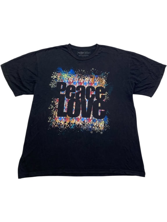 HARD ROCK CAFE T-SHIRT VINTAGE PEACE LOVE RINGO STARR NERA DA UOMO XL