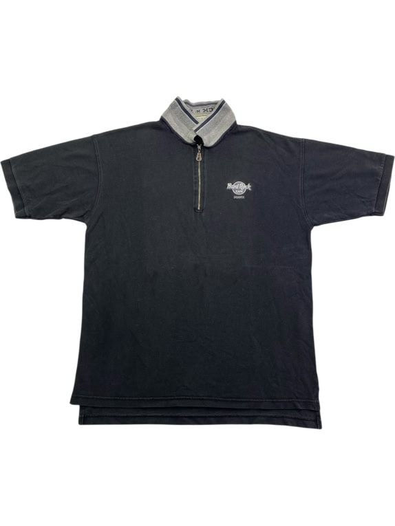 HARD ROCK CAFE POLO ΜΠΛΟΥΖΑ VINTAGE DENVER ΜΕ ΦΕΡΜΟΥΑΡ ΜΑΥΡΟ/ΓΚΡΙ ΑΝΔΡΙΚΟ L