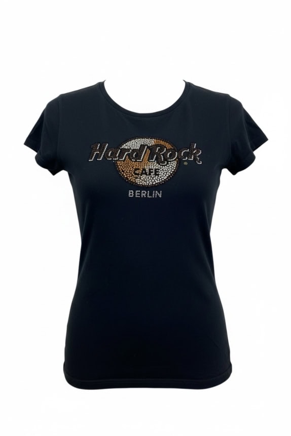 HARD ROCK CAFE T-SHIRT BERLIN STRASS LOGO ΜΑΥΡΟ ΓΥΝΑΙΚΕΙΟ MEDIUM