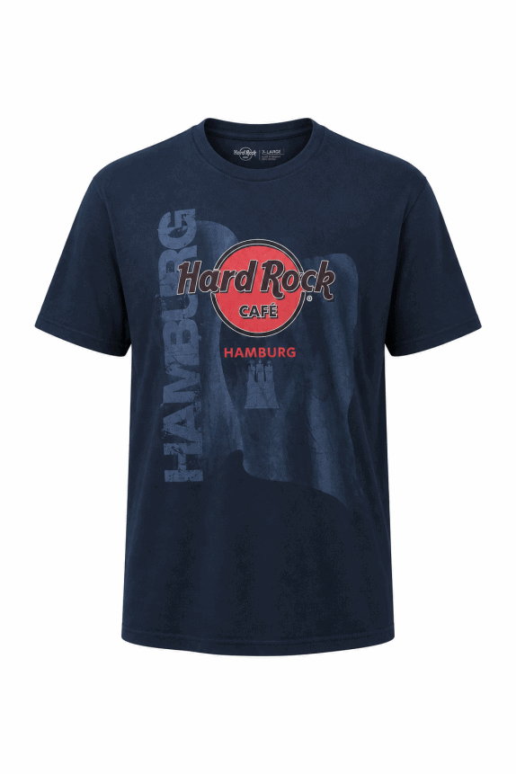 HARD ROCK CAFE T SHIRT GRAPHIC NAVY MEN PRE OWNED L