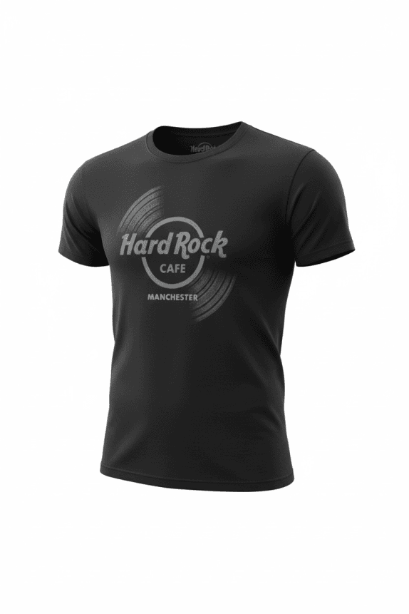 HARD ROCK CAFE T-SHIRT MANCHESTER VINYL LOGO ΜΑΥΡΟ ΑΝΔΡΙΚΟ M
