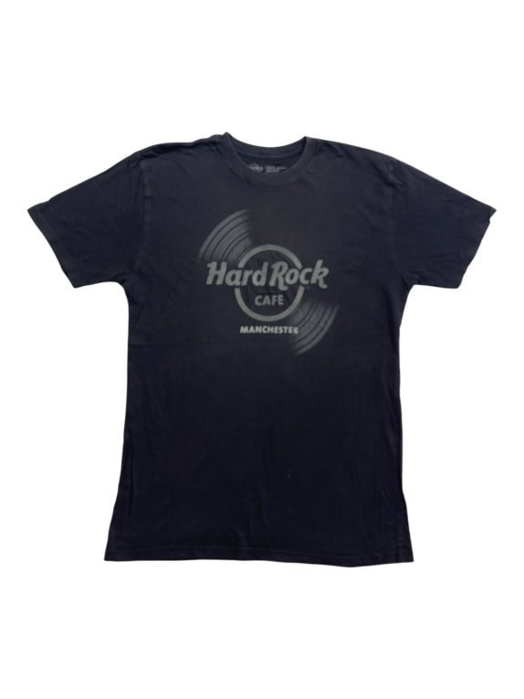 HARD ROCK CAFE T-SHIRT MANCHESTER VINYL LOGO ΜΑΥΡΟ ΑΝΔΡΙΚΟ M