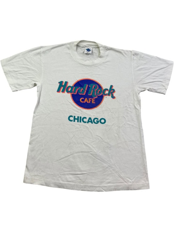 HARD ROCK CAFE GRAPHIC TEE VINTAGE LIGHT GREY UNISEX PRE OWNED S