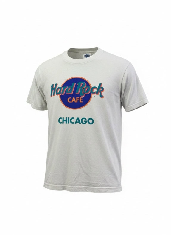 HARD ROCK CAFE GRAPHIC TEE VINTAGE LIGHT GREY UNISEX PRE OWNED S