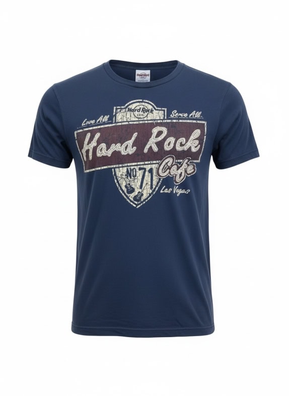 T-SHIRT HARD ROCK CAFE VINTAGE LOGO LAS VEGAS BLU DA UOMO S