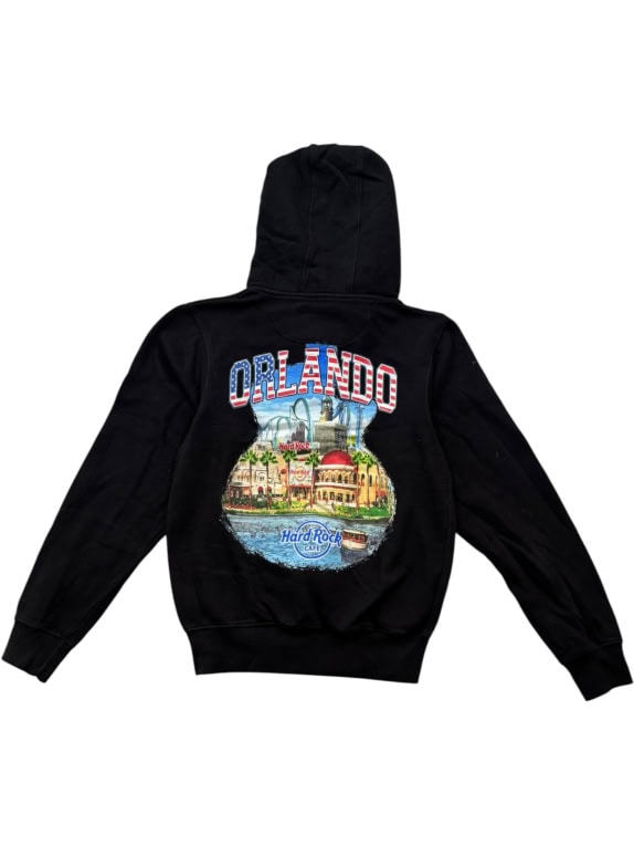 HARD ROCK CAFE ZIP HOODIE MINIMAL ΜΑΥΡΟ UNISEX PRE OWNED S