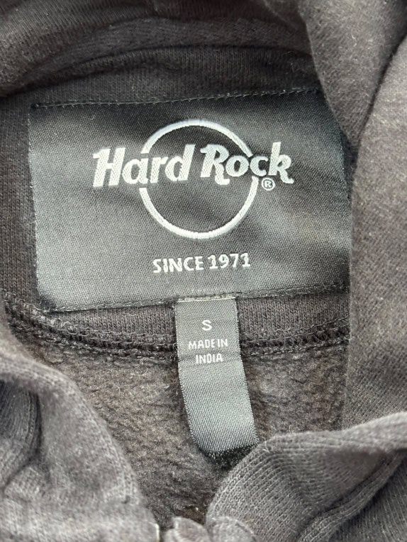 HARD ROCK CAFE ZIP HOODIE MINIMAL ΜΑΥΡΟ UNISEX PRE OWNED S