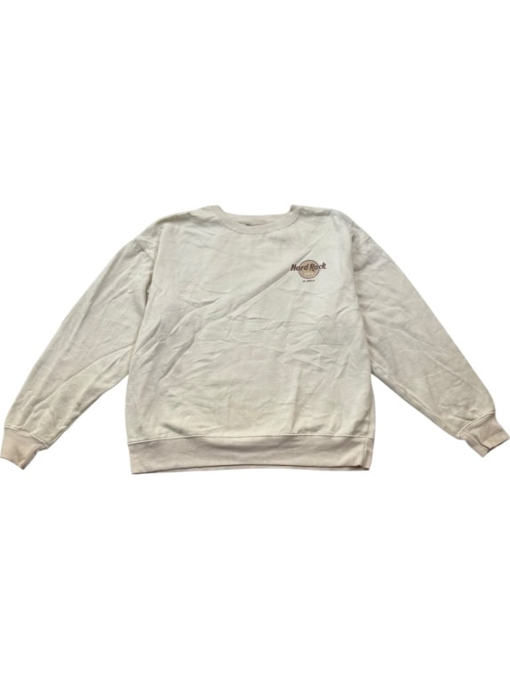 HARD ROCK CREWNECK MINIMAL CREAM UNISEX PRE OWNED L