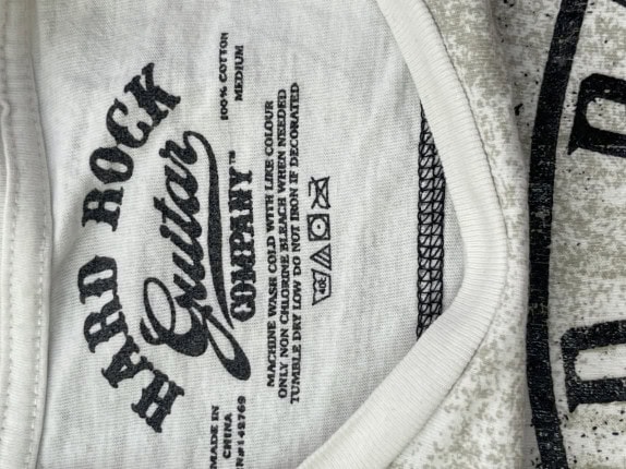 HARD ROCK GUITAR TEE GRAPHIC WHITE MEN PRE OWNED M