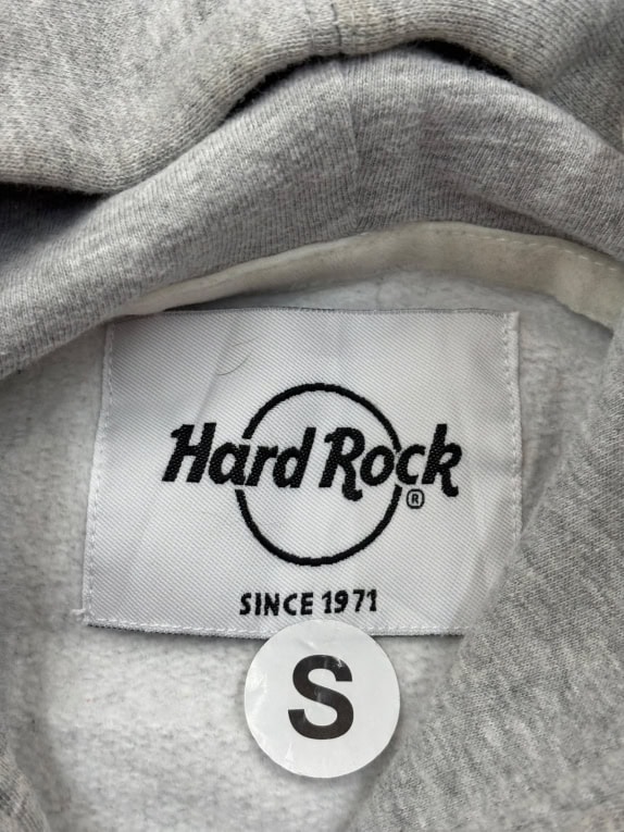 HARD ROCK HOODIE GRAPHIC GREY UNISEX PRE OWNED S