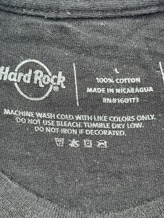 HARD ROCK T SHIRT GRAPHIC BLACK UNISEX PRE OWNED