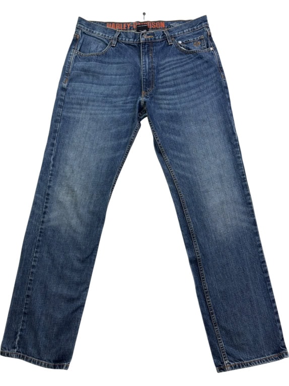HARLEY DAVIDSON JEANS VINTAGE BLUE UNISEX XL pre-owned