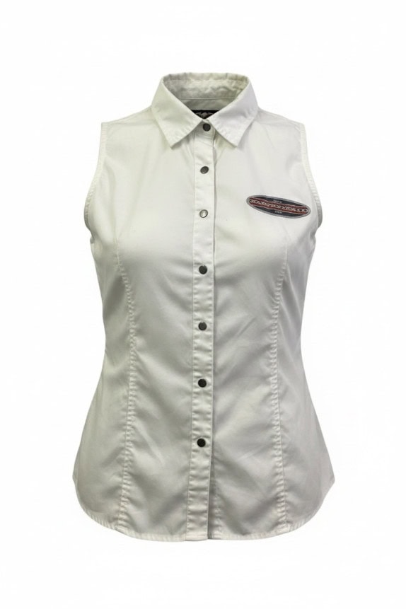 HARLEY DAVIDSON SLEEVELESS SHIRT RETRO OFF WHITE WOMENS PRE OWNED M