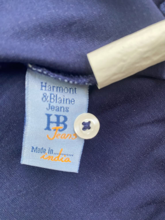 HARMONT & BLAINE JEANS ΜΠΛΟΥΖΑ POLO CASUAL ΜΙΚΡΟΣΧΕΔΙΟ ΜΠΛΕ UNISEX XL