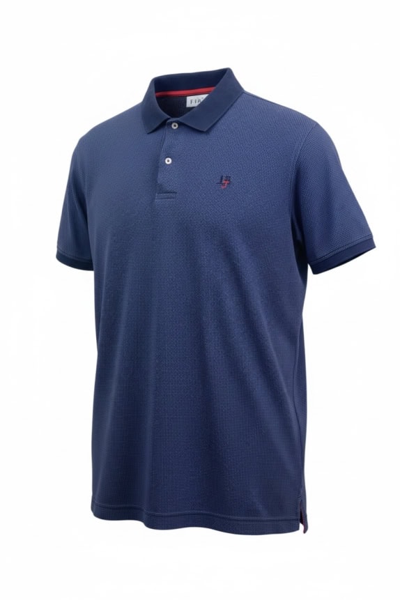 HARMONT & BLAINE JEANS ΜΠΛΟΥΖΑ POLO CASUAL ΜΙΚΡΟΣΧΕΔΙΟ ΜΠΛΕ UNISEX XL