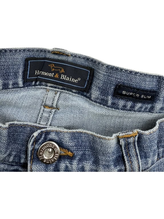 Harmont & Blaine Τζιν Παντελόνι SUPER SLIM Λογότυπο Μπλε Ανδρικό S