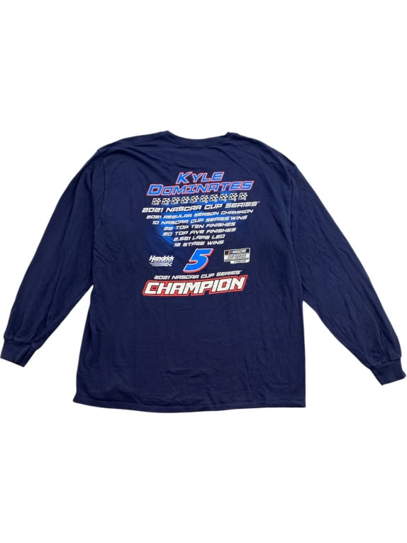 HENDRICK MOTORSPORTS ΜΠΛΟΥΖΑ ΜΑΚΡΥΜΑΝΙΚΗ KYLE LARSON 2021 CHAMPION ΜΠΛΕ XL