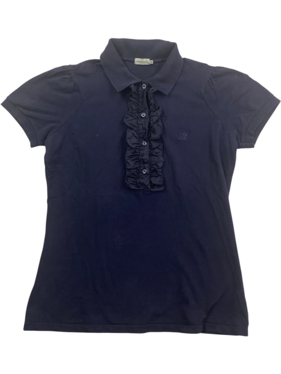 Henry Cotton’s Ruffle Polo Shirt Navy Women’s M