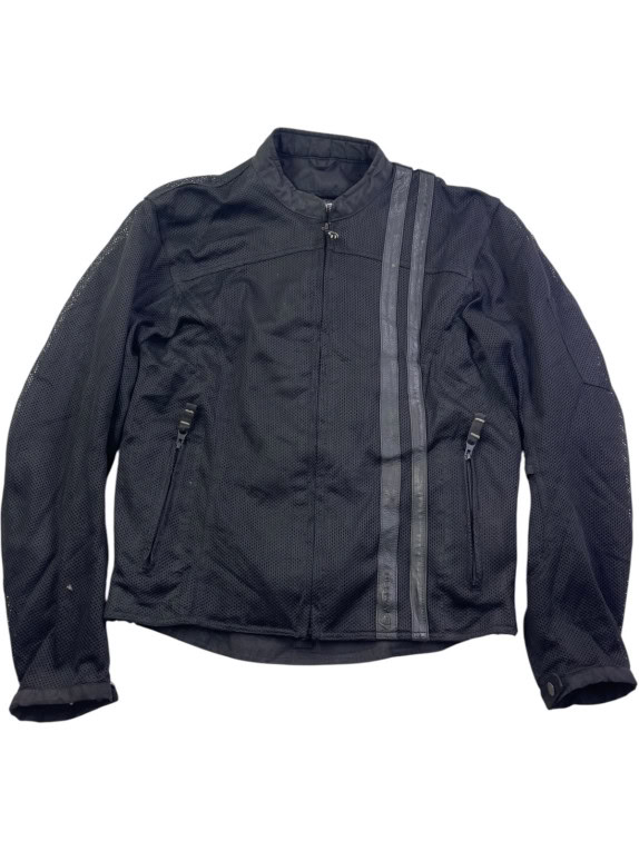 HIGHWAY 21 MOTORCYCLE JACKET MINIMAL BLACK MENS PRE OWNED M